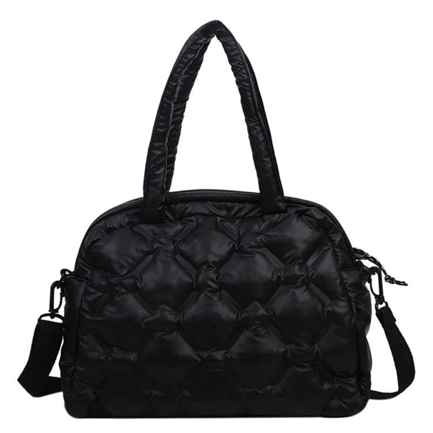 

Luxury Designer Women Down Bag Space Padded Handbag Shoulder Bag Winter Female Solid Color High Quality Quilted Crossbody Bag