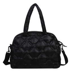 Luxury Designer Women Down Bag Space Padded Handbag Shoulder Bag Winter Female Solid Color High Quality Quilted Crossbody Bag