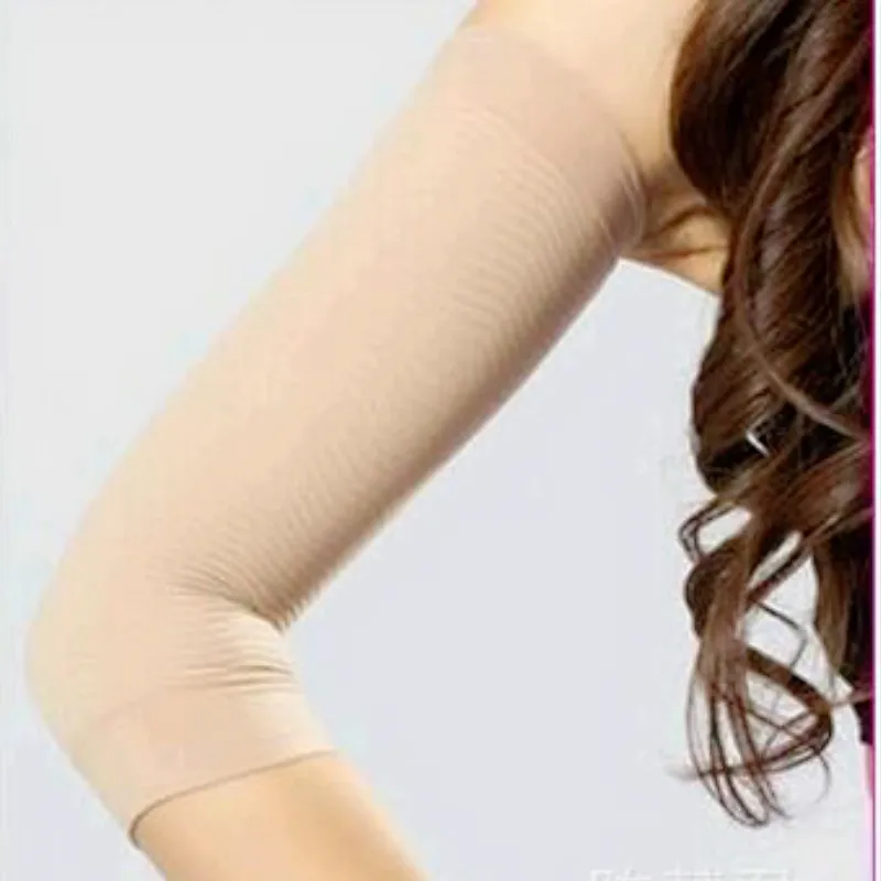 1pair Women Shaper Arm Sleeve Weight Loss Thin Legs Calf Thin Arm Calorie Off Fat  Slimmer Wrap Belt Wrist Pressure Set