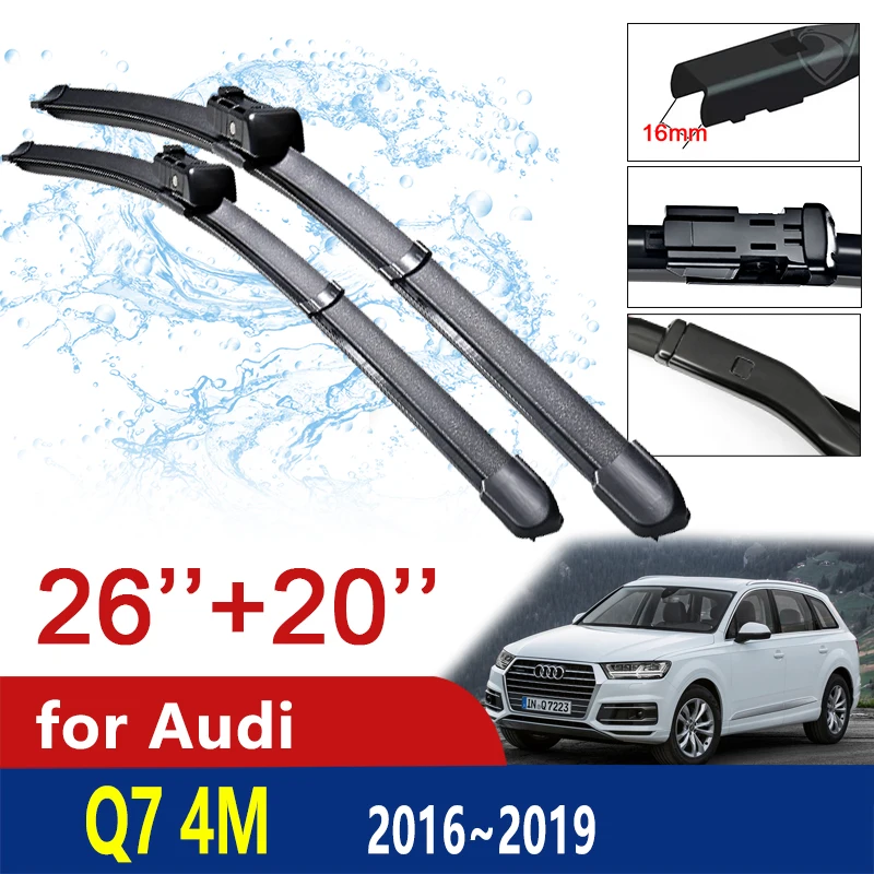 

Car Wiper Blades for Audi Q7 4M 2016 2017 2018 2019 Sline Front Windscreen Windshield Wipers Brushes Car Accessories Stickers