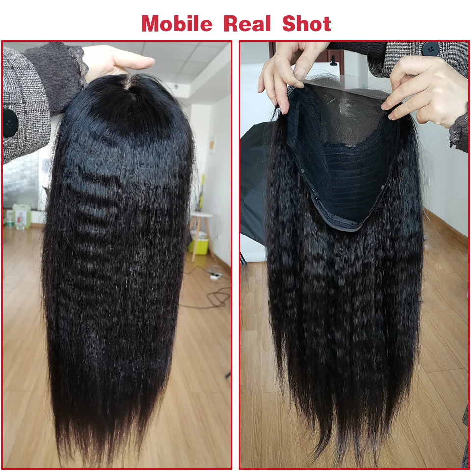 13x4 and 4x4 Lace Wig Brazilian Kinky Straight Lace Front Human Hair Wigs Pre-Plucked 180% Density Remy Lulalatoo Hair