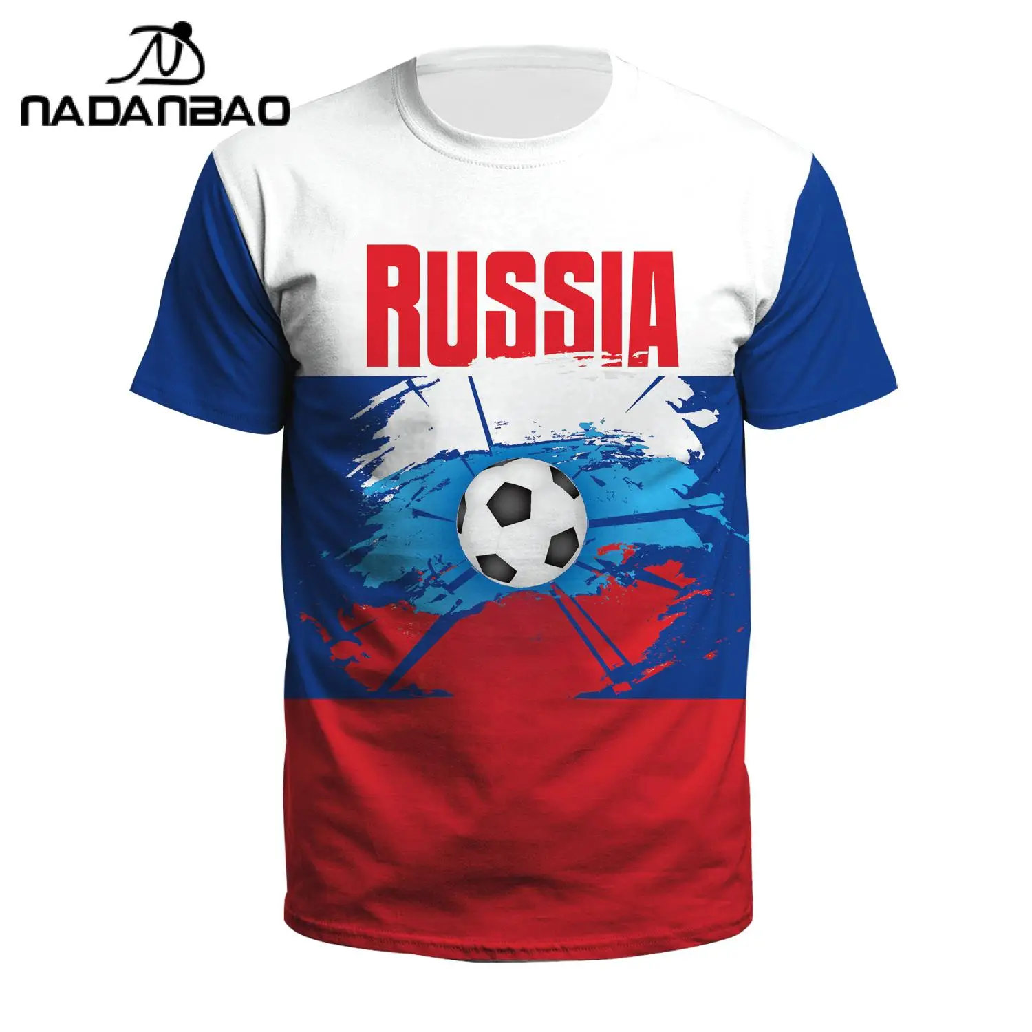 NADANBAO Summer 3D Print Men's T-Shirt Tees O Neck Tops Soccer Jerseys Print T-Shirts Oversized Male T Shirt Top Men Clothing