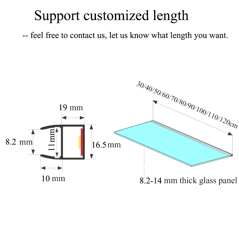 30-120cm szafka z półkami klips świetlny 8.2-14mm grube szkło Panel krawędzi podświetlenie dekoracyjna LED taśmy wizytówką regał stojak na wino