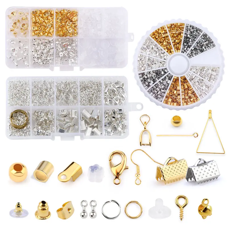 

Jewelry Making Kit Open Jump Rings Lobster Clasps Earring Hooks Crimp Beads For DIY Jewelry Making Supplies Alloy Accessories