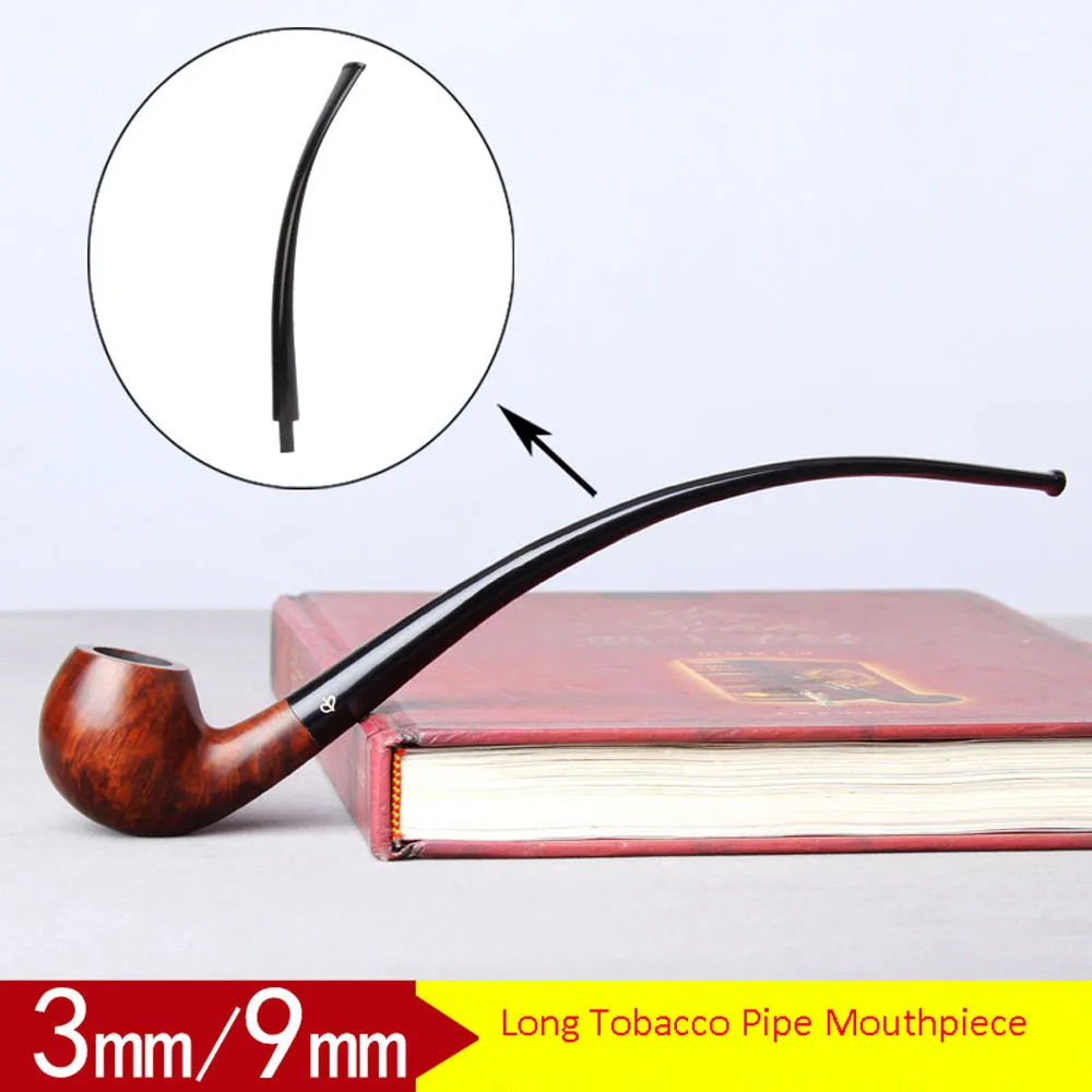 MUXIANG-Acrylic Mouthpiece for Smoking Pipe, Long Handle Reading Stem, Replacement Accessory, 3mm, 9mm Filter, Be0043-be0103