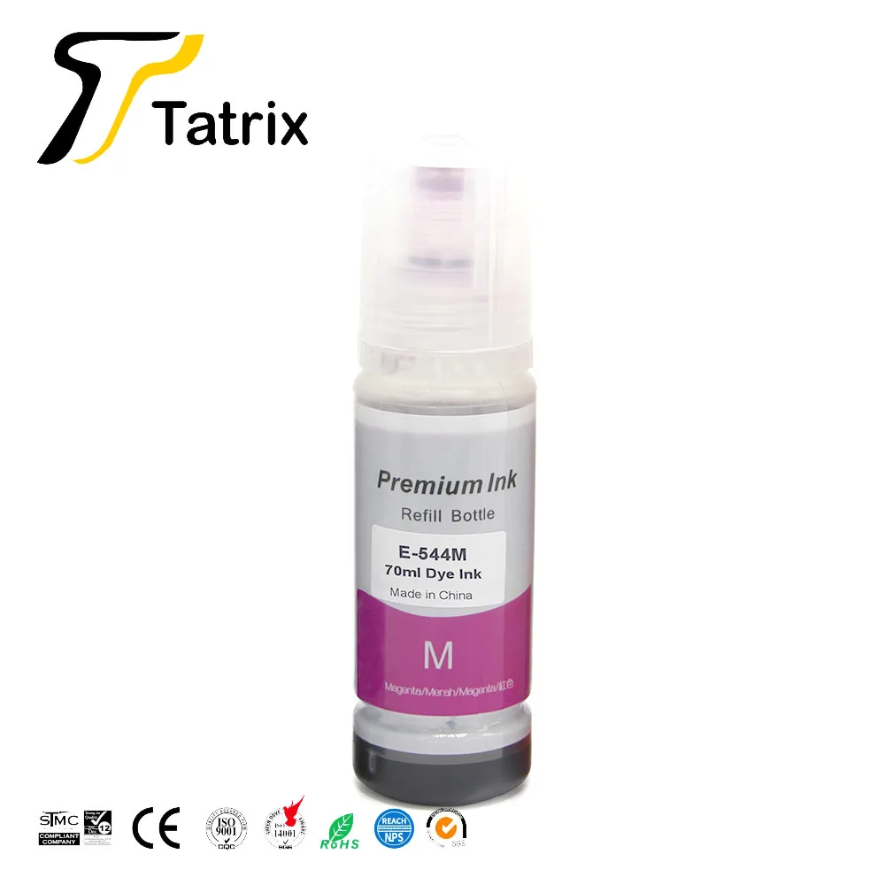 Tatrix 544 T544 Premium Color Compatible Bottle Water Based Refill Tinta Ink for Epson EcoTank L3210 L3110 L3150 L3250 Printer