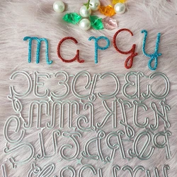 Nowy alfabet Cursive matryca do cięcia metalu scrapbooking dekoracyjna tłoczona dekoracja albumu fotograficznego tworzenie kartek DIY rękodzieła