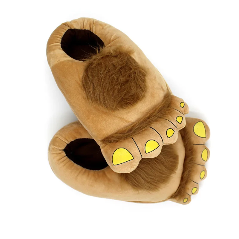 Designer Cartton Bigfoot Unisex Winter Indoor Slippers Cotton Shoes Women Men Slip On Lazy Home Shoes Lovers Couple Floor Shoes