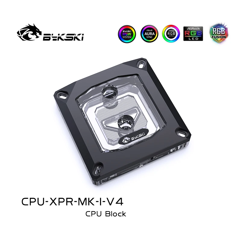 Bykski CPU-XPR-MK-I-V4 CPU блок водяного охлаждения для INTEL LGA1150 1151 1155 1156 1200 1700 / 2011 /2066 черный радиатор RGB AURA