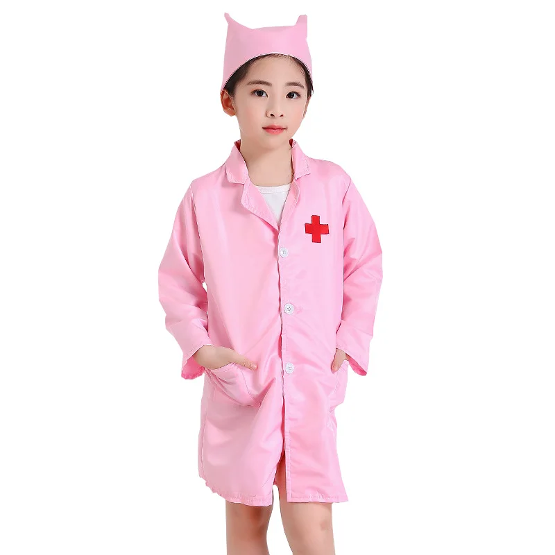 Kids Doctor Nurse Uniforms Fancy Role Play Costume for Girl Boys Nurse Doctor Cross Coat Children Cosplay Party Toys Set Outfits