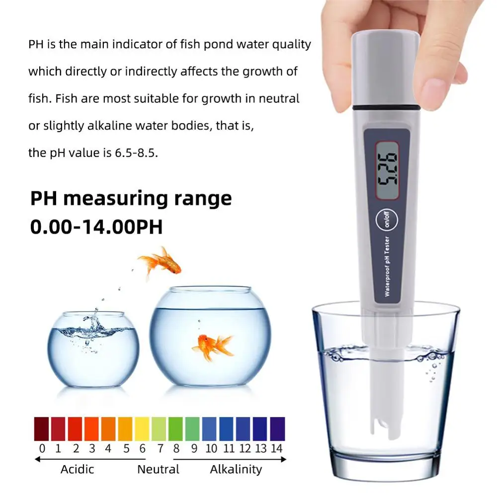 yieryi PH-032K Pocket Pen Water test Digital PH Meter Tester PH-009 IA 0.0-14.0pH for Aquarium Pool Water Laboratory