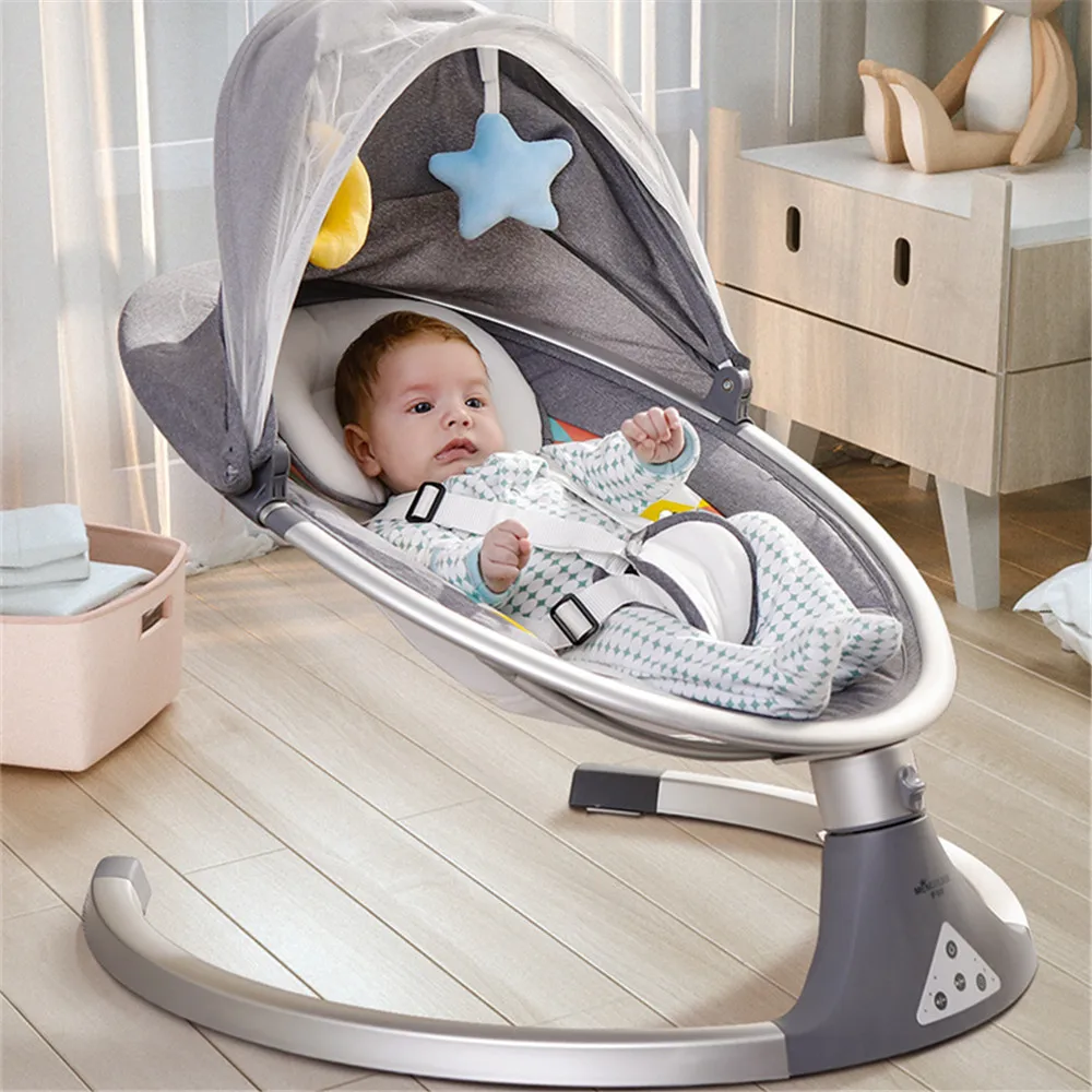 Dropship New Safety Baby Rocking Chair With Remote Control Baby Electric Cradle Swing Soothing Artifact Sleeps Newborn Sleeping