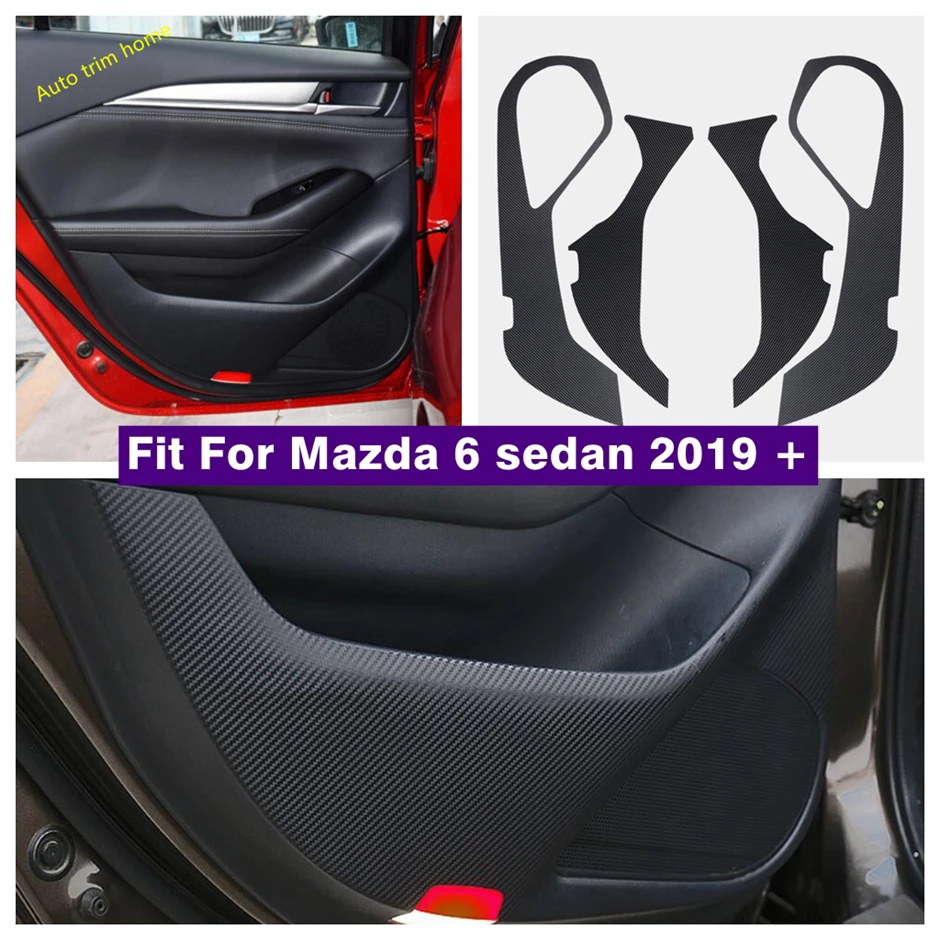 Car Interior Accessories Inner Door Scratchproof Anti Kick Pad Film Protection Stickers Cover Trim For Mazda 6 Sedan 2019 - 2021