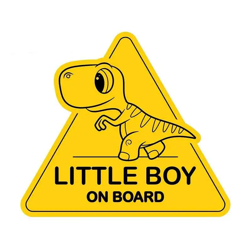 13cm x 11.5cm 1 pcs for Little Boy on Board Dinosaur Sign Personality Car Stickers Bumper Motorcycle Decal Car Assessoires