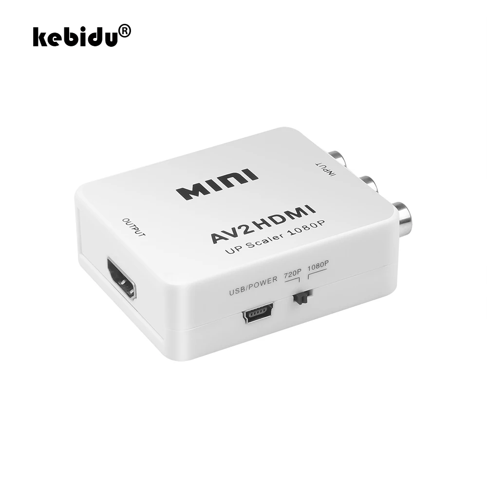 Full HD 1080P Male to Female RCA AV TO HDMI-compatible Converter Adapter Mini Composite CVBS to HDMI-compatible Audio Converter