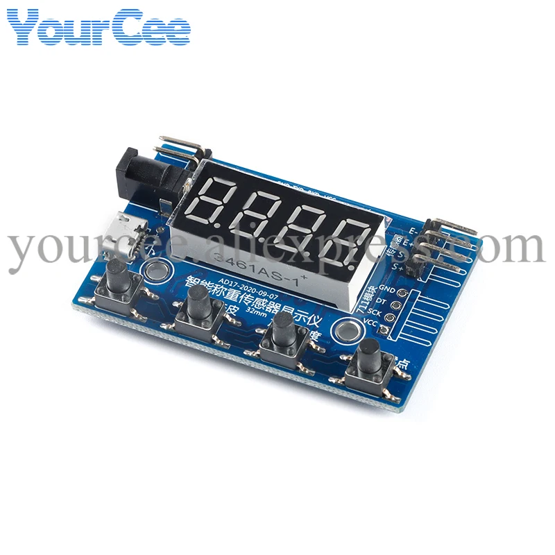 HX711 Load Cell AD Intelligent Weight Pressure Sensor Module with Display 24-bit Weighing Instrument Electronic Scale 4P Cable