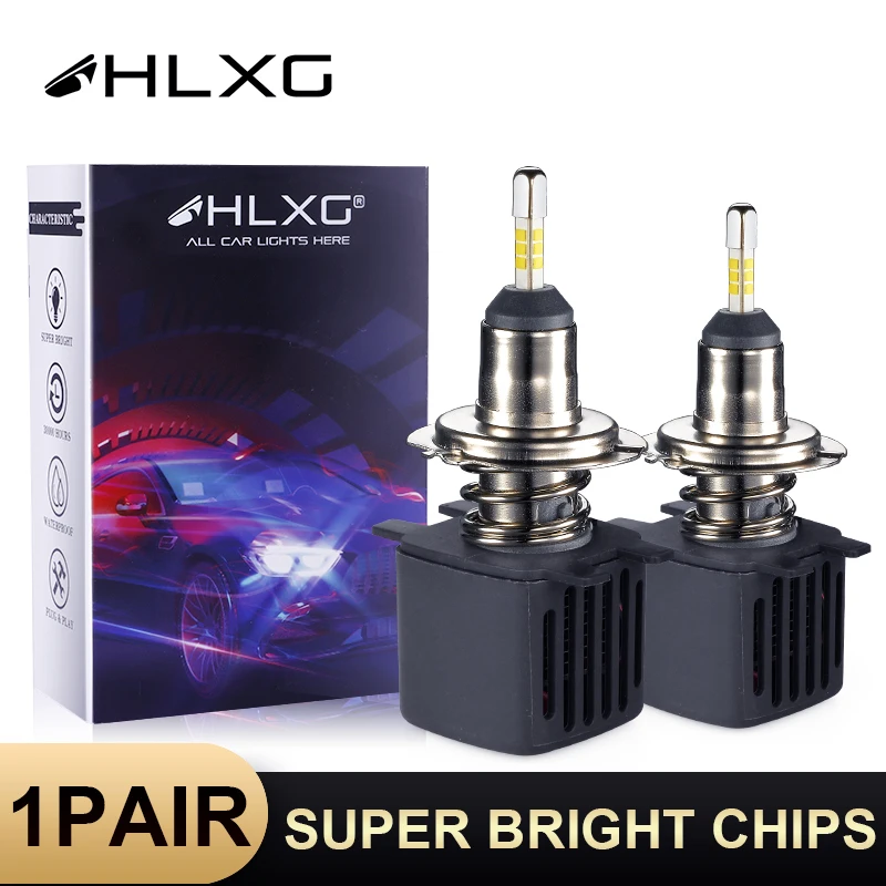 HLXG 3D 360 LED H4 H7 H1 Bulbs 4 sides Car Headlight 15000LM SAMSUNG CHIPS Mini H8 H11 9006 HB4 9005 HB3 led Auto Lamp 12V 2PCS