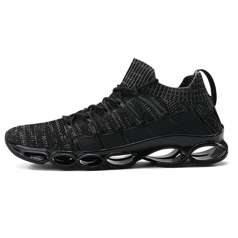 Erkekler spor açık ayakkabı akıllı sneaker elastik örgü nefes Vamp koşu ayakkabıları erkekler için spor ayakkabıları Sneakers
