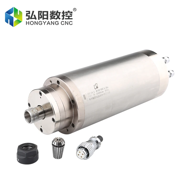 HQD 3.2kw 스핀들 모터 105x265mm ER20 척 220V 380V 수냉식 스핀들, 석재 조각용 CNC 밀링 머신