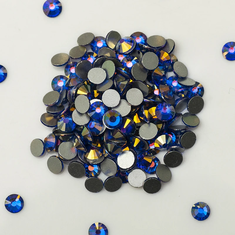 YANRUO 2058NoHF All Sizes Sapphire AB Strass Crystals And Stones Flatback Non Hot Fix Nail Art Rhinestones