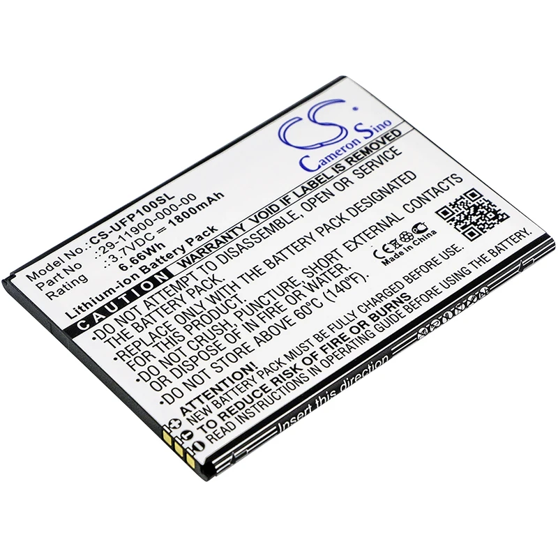 CS 1800mAh / 6.66Wh battery for Ulefone Paris, U007 29-11900-000-00