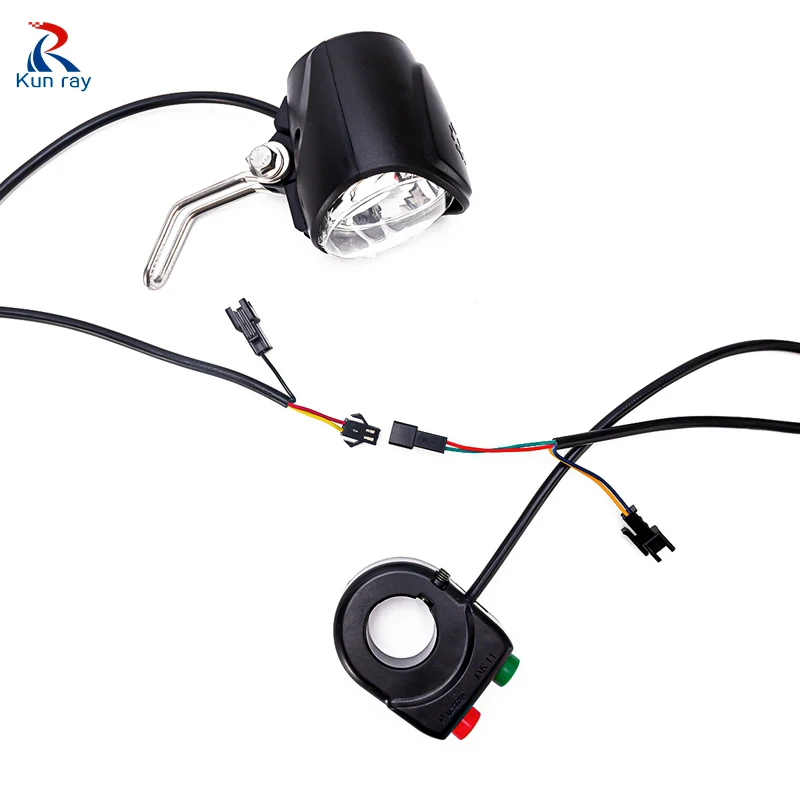 Electric Bicycle Headlight Horn Speaker, Wuxing LED Light, Electric Scooter Parts, Front Light, 12V-80V