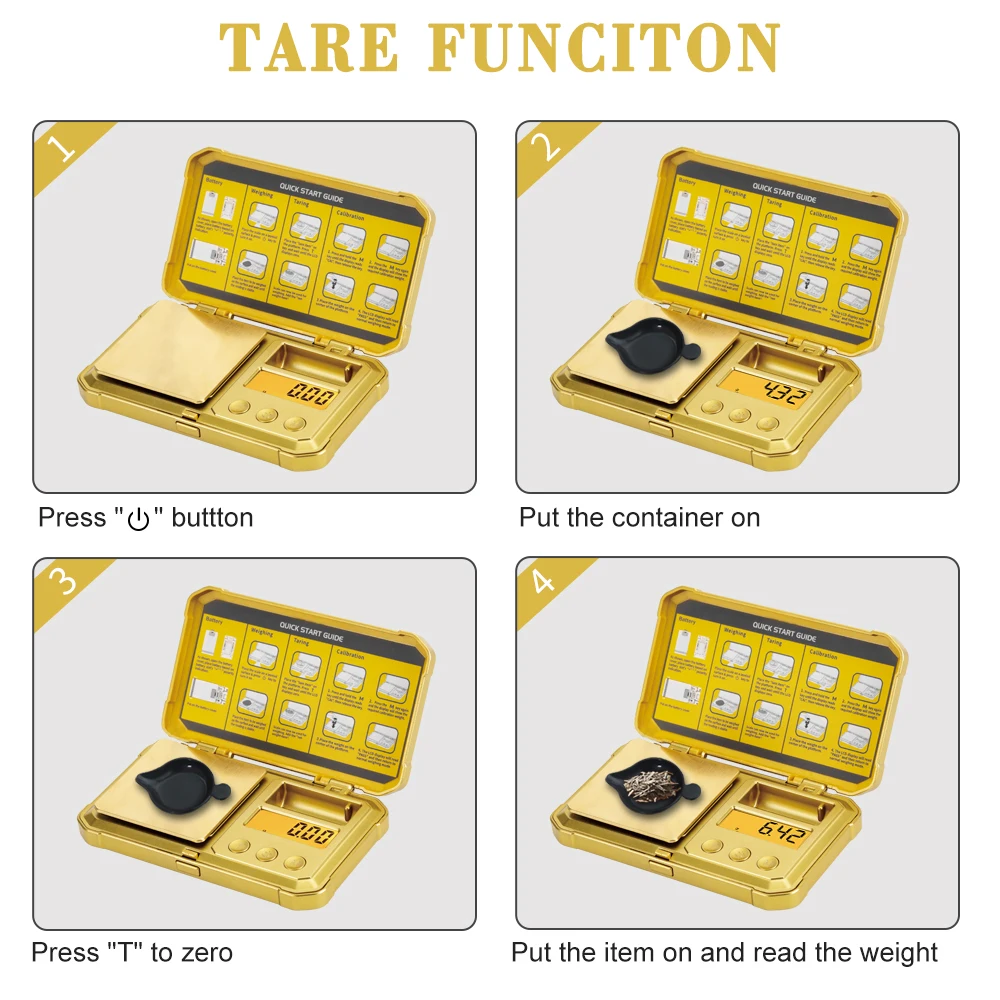 Mini Small Gram Scale 200g/0.01g, STEAMPUNK 24K Gold Scale, Digital Pocket Scale with LCD, Tare for Jewelry, Herbs, Medicines