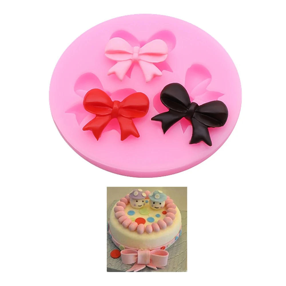 1Pcs Cake Mold Bowknots Flower 3D Fondant Mold Silicone Cake Decorating Tool Chocolate Soap Stencils Kitchen Baking Accessor