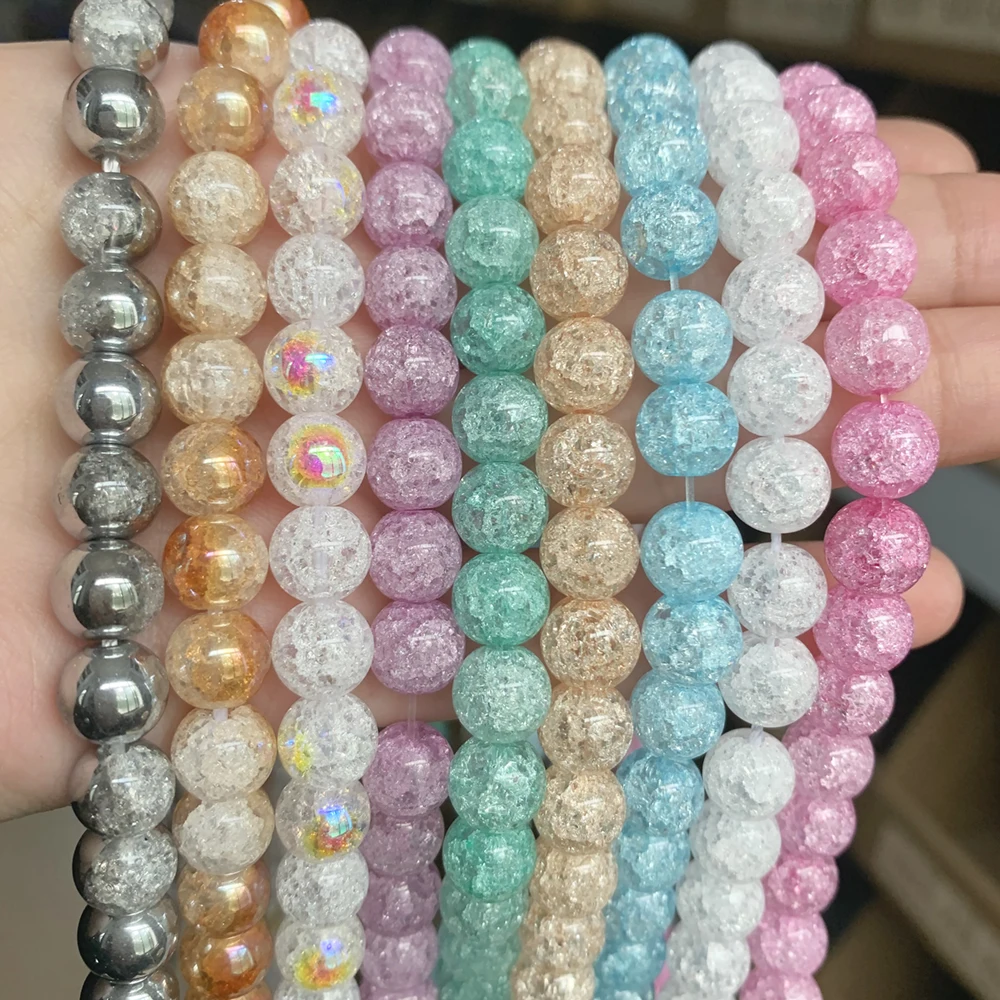 6/8/10/12 MM Natürliche AB-Farbe Weißer Schneekristallstein Runde Lose Perlen für Schmuckherstellung DIY Armband Halskette Glas – Detail 3