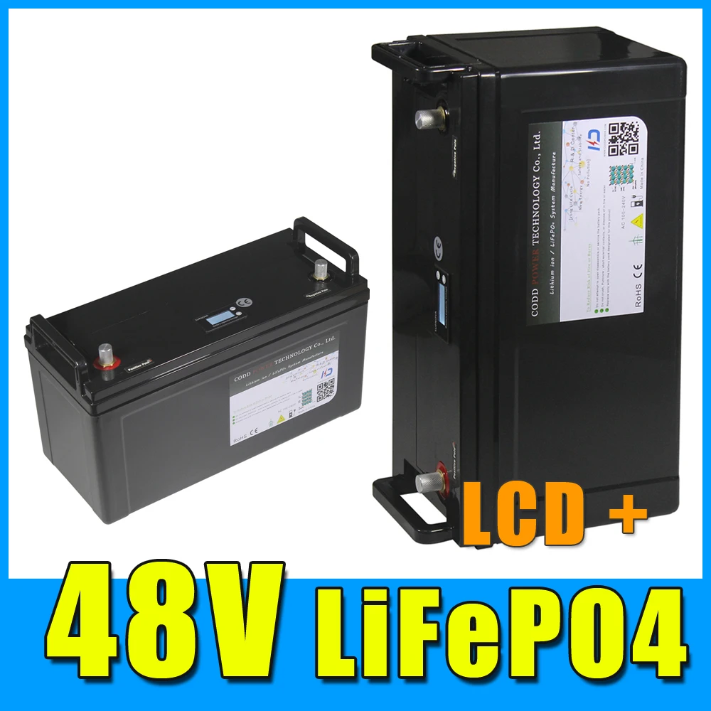 

48V 60AH LiFePO4 Battery 48V 5000W Electric bicycle Scooter Battery Waterproof LCD