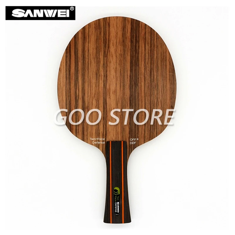 SANWEI Pertahanan Dua Wajah Serangan Pisau Tenis Meja + Pertahanan Kayu Eboni + Permukaan Hinoki Sanwei Ping Pong Raket Dayung Kelelawar