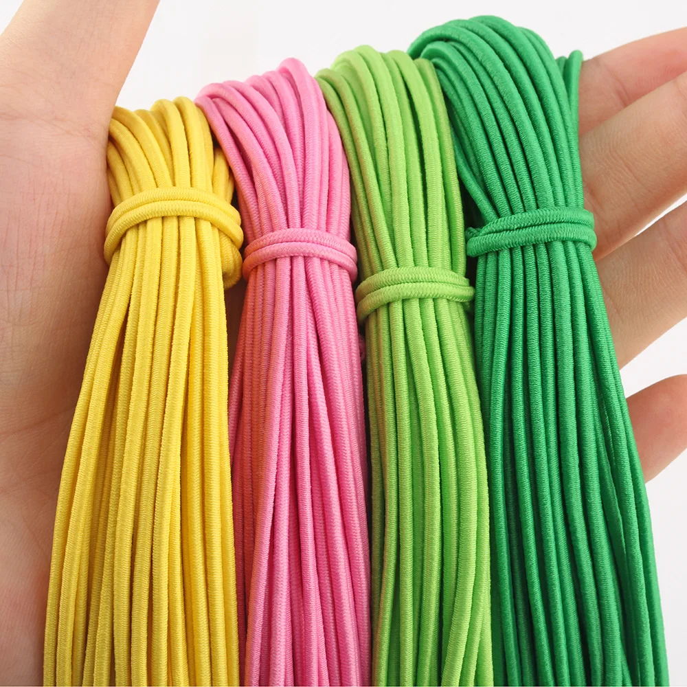 1.2MM*20M Woven Sewing Elastic Band Findings Beads Jewelry Rope DIY Stretch Rubber Line Bracelet Necklace Braided Elastic Cord