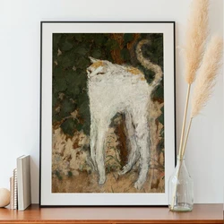 Pierre Bonnard Le Chat Blanc Exhibition Poster Meme Cat Painting Cat Lover Gift Museum Gallery Wall Art Canvas Print Home Decor