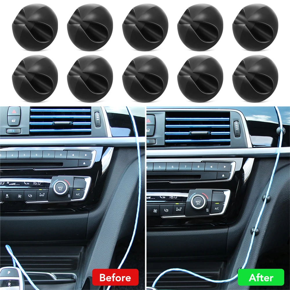 10pcs Car Wire Clip Stickers for SsangYong Actyon Kyron Rexton Korando