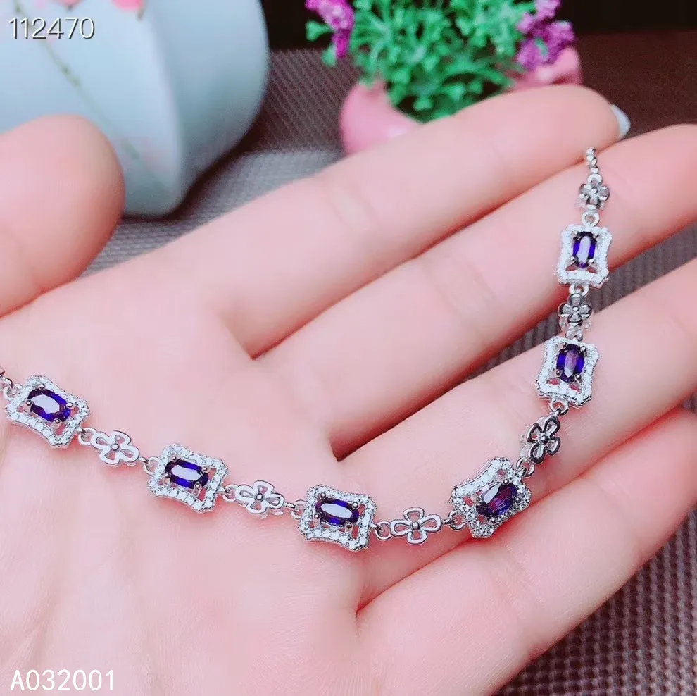 

KJJEAXCMY fine jewelry natural sapphire 925 sterling silver new women hand bracelet support test elegant