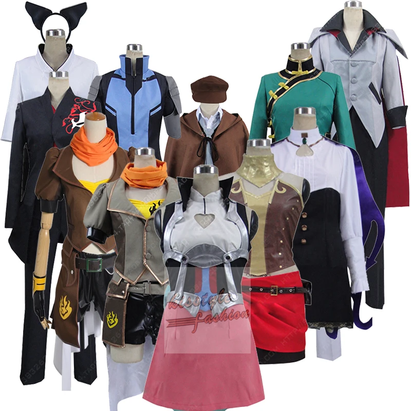 Anime Ruby Rose Adam Nora Blake Neopolitan Neptune Emerald Group of Characters Uniform Cloth Cosplay Costume,Customized Accepted