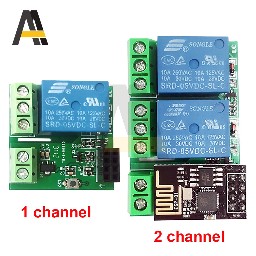 ESP8266 ESP-01/01S 5V DC WiFi Relay Module Double Channel ESP01 ESP-01 Wireless WIFI Module for Things Smart Home Remote Control