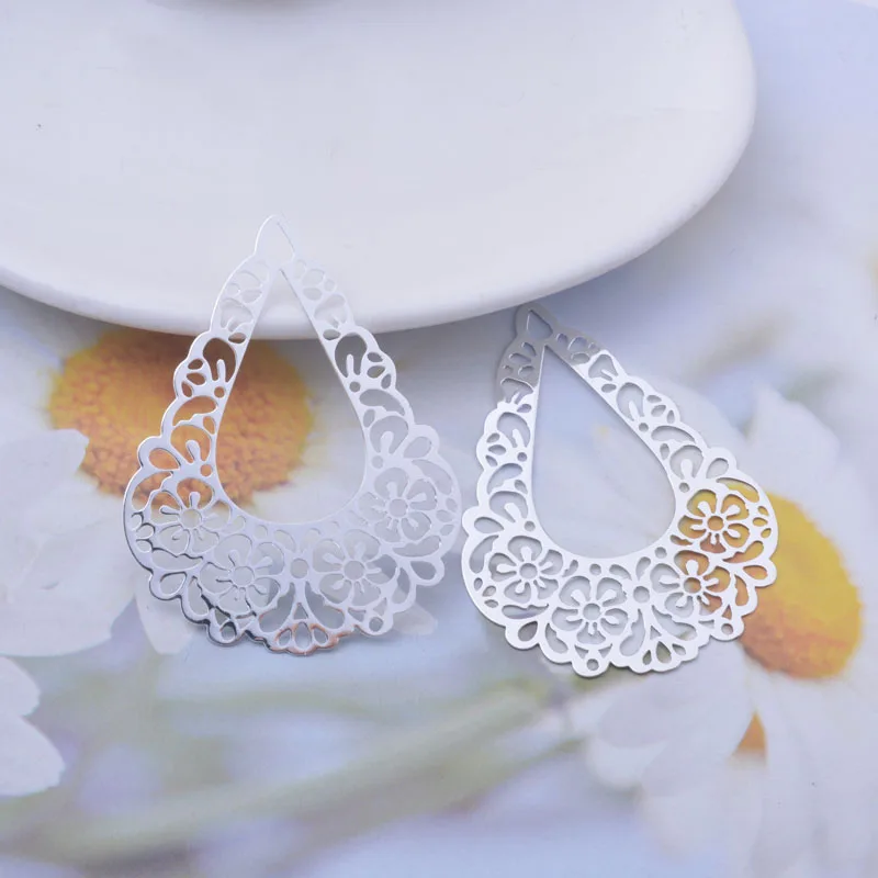 30 Stück AB6573 50*38mm Messing Silber Gold Farbe Anhänger DIY Ohrring Schmuck Zubehör – Detail 8