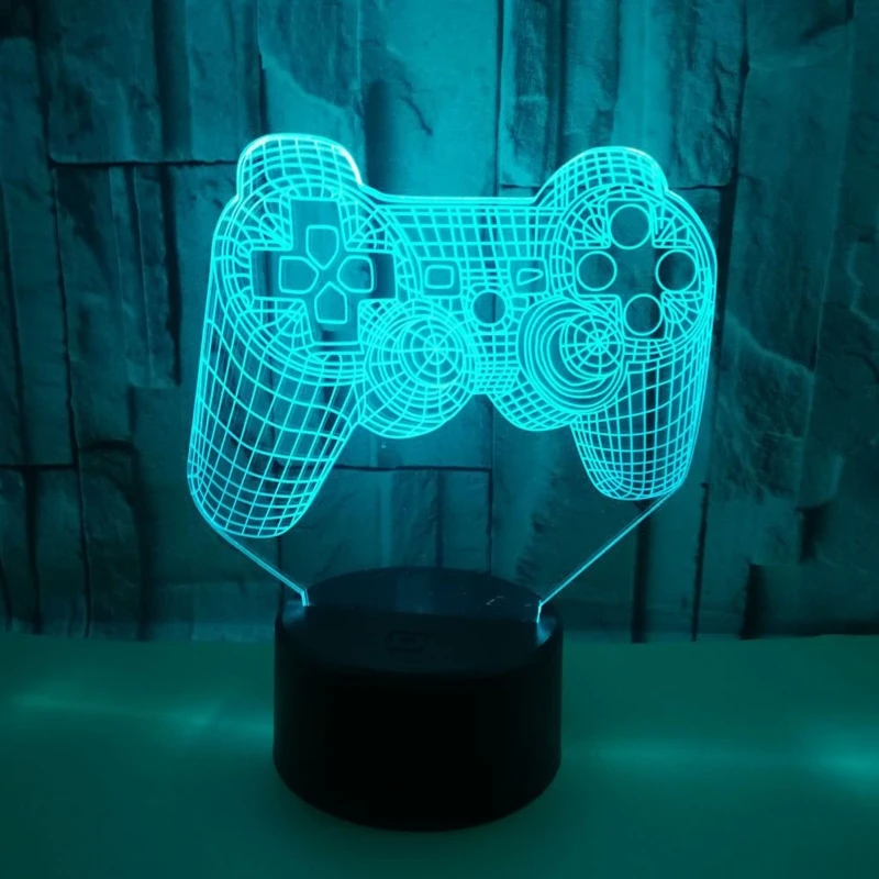 Creative 3D Illusion Gamepad LED Night Light Idea Color Changing Desk Lamp Dropshipping