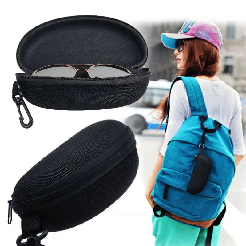 

Hard Eye Glass Case Box Solid EVA Sunglass Protector Travel Fashion with Belt Clip Zipper Eyewear Cases