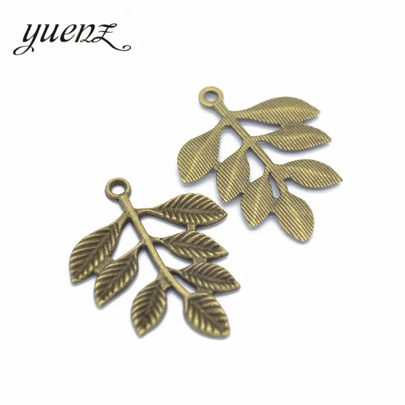 YuenZ 8pcs 2 Color Antique Silver color tree leaf Charms  Metal Alloy Jewelry Diy Accessories 35*28mm Q329