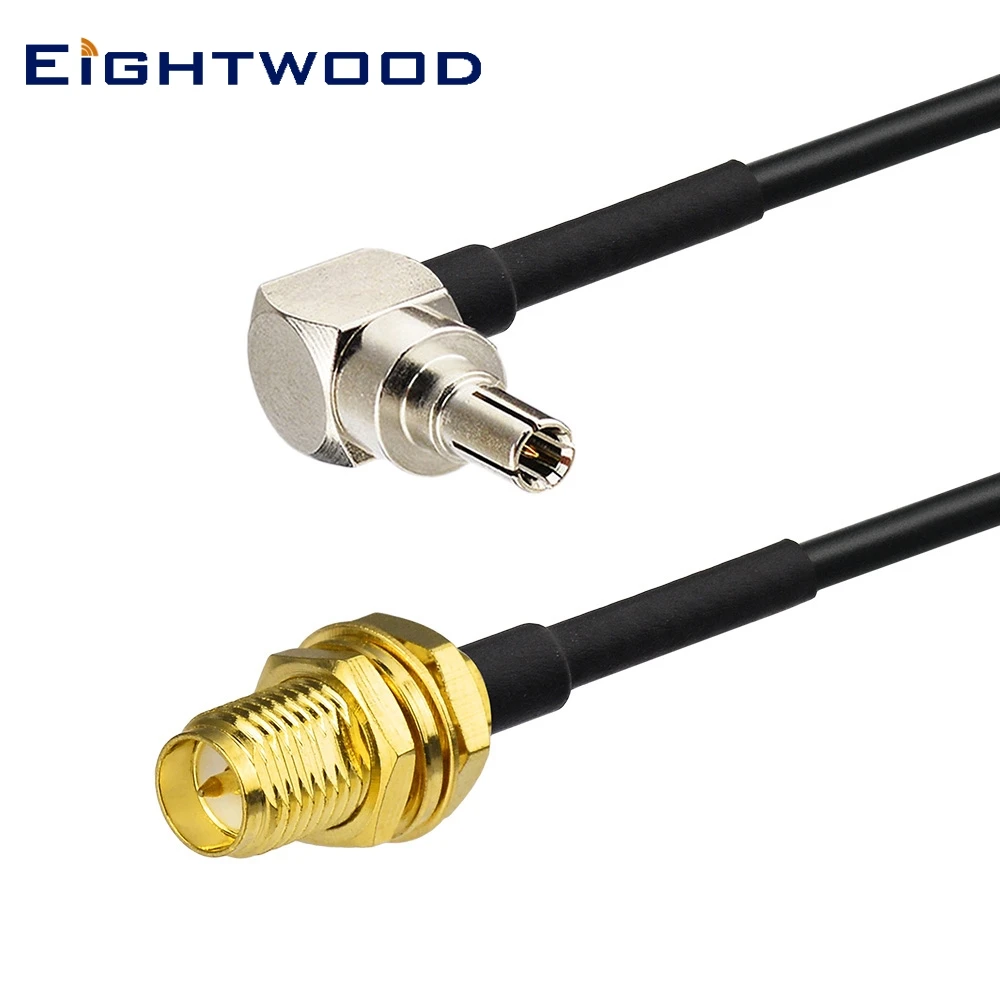 Eightwood Mobile Broadband Antenna RF Cable Assembly CRC9 Male to RP SMA Female Pigtail RG174 Cable for 3G HUAWEI USB Modem