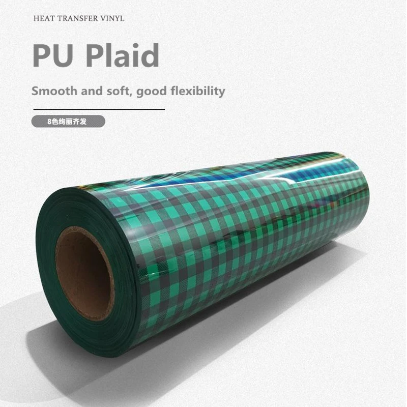 جديد وصول بولي Plaid منقوشة الملمس نقل الحرارة الفينيل الساخن ختم فيلم الطباعة للملابس تي شيرت DIY بها بنفسك 30x100 سنتيمتر غرامة احباط تعزيز