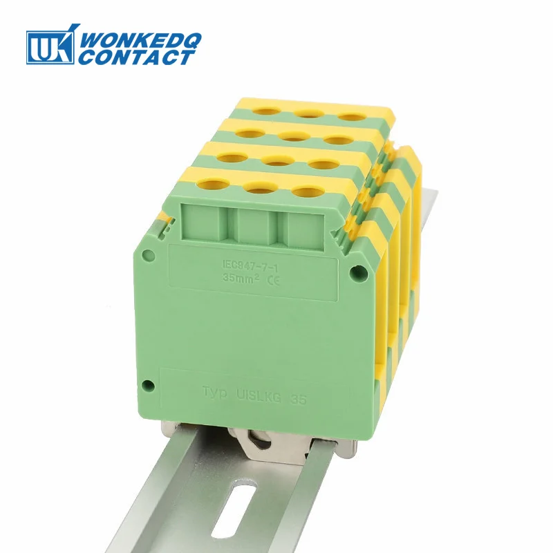 USLKG35 Screw Ground Modular Protective Earth Plug 35mm² Universal Wire Electrical Connector DIN Rail Terminal Block USLKG 35