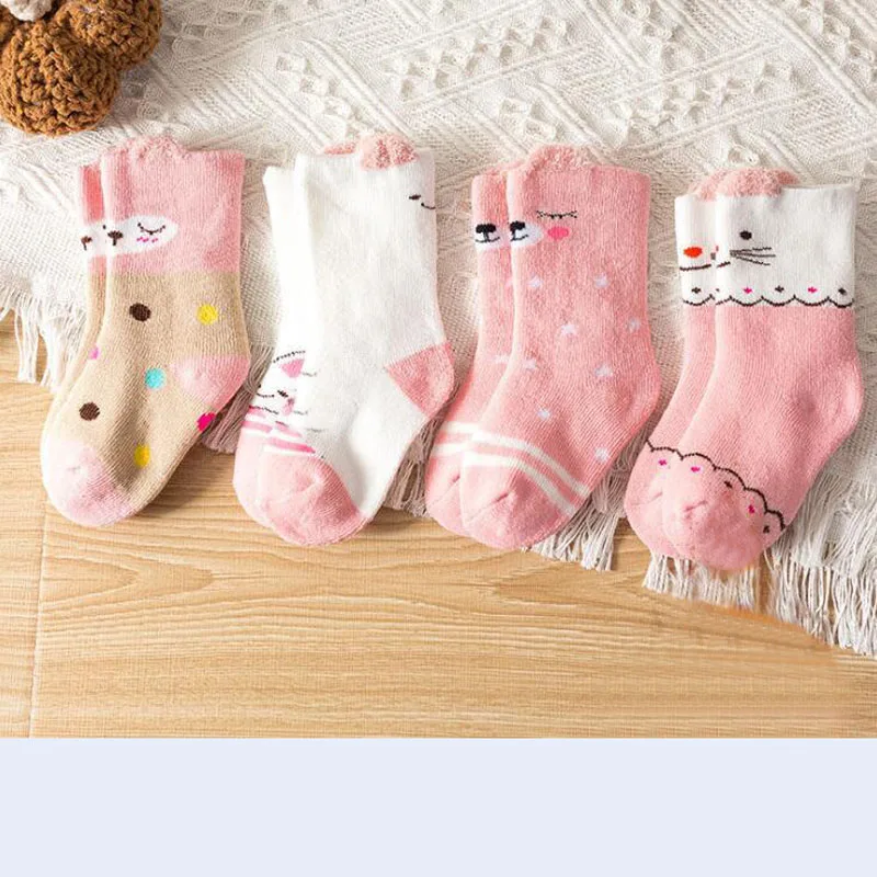 2020 4Pair / lot 0-1-3 year old baby socks newborn new baby toddler foot sock