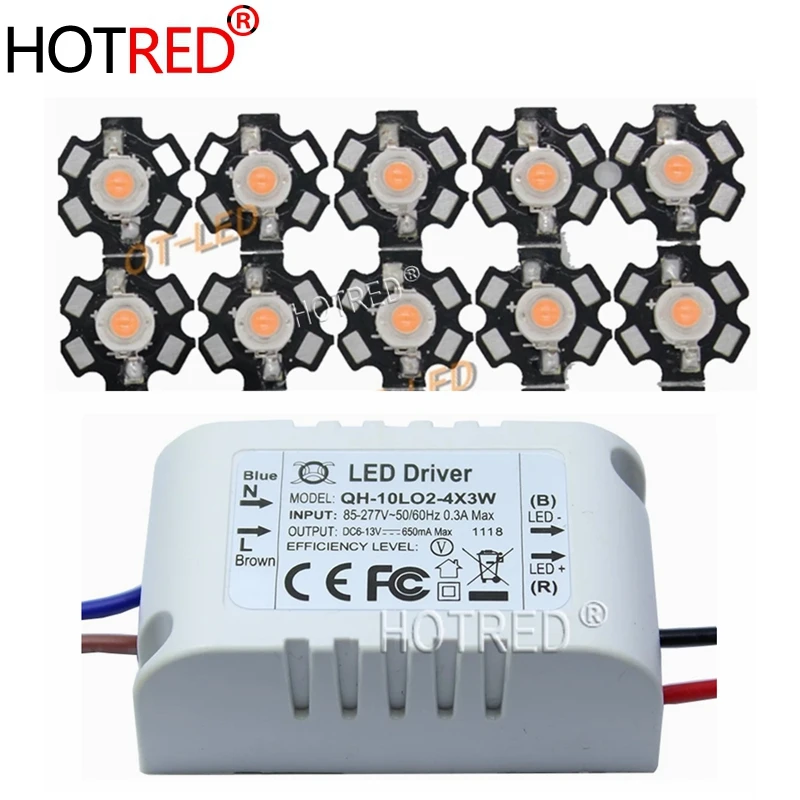 3W full Spectrum 400nm ~ 840nm lampa Led do wzrostu z 6-10x3W Led Driver do uprawy W pomieszczeniach i hydroponicznych Lamp LED