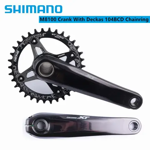 Shimano SLX M7100 XT M8100 170mm 175mm manivelle Deckas 104bcd plateau avec adaptateur araignée convertisseur pédalier pour Shimano 12 vitesses