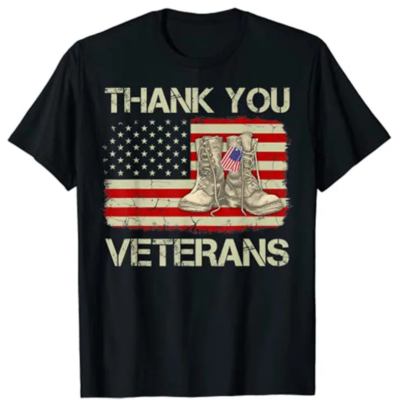 

Thank You Veterans Combat Boots Veteran Day American Flag T-Shirt Best Seller