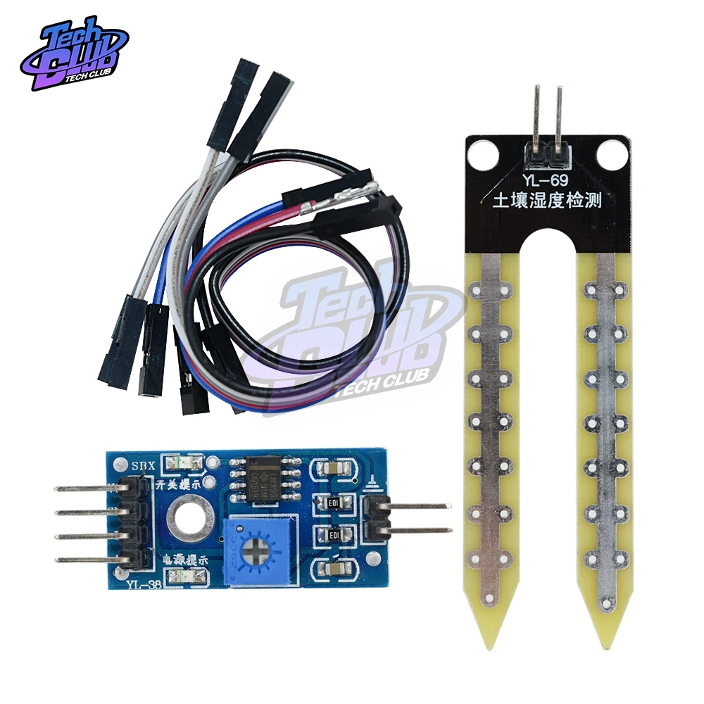 Igrometro del suolo modulo di rilevamento dell'umidità sensore dell'acqua dell'umidità umidità del suolo per Arduino 3.3V-5V