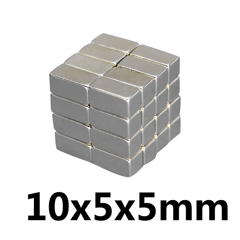 20/50/100/200/300pcs 10x5x5 Block Super Powerful Magnets Small Permanent Magnet 10x5x5mm Strong Neodymium Magnet 10*5*5